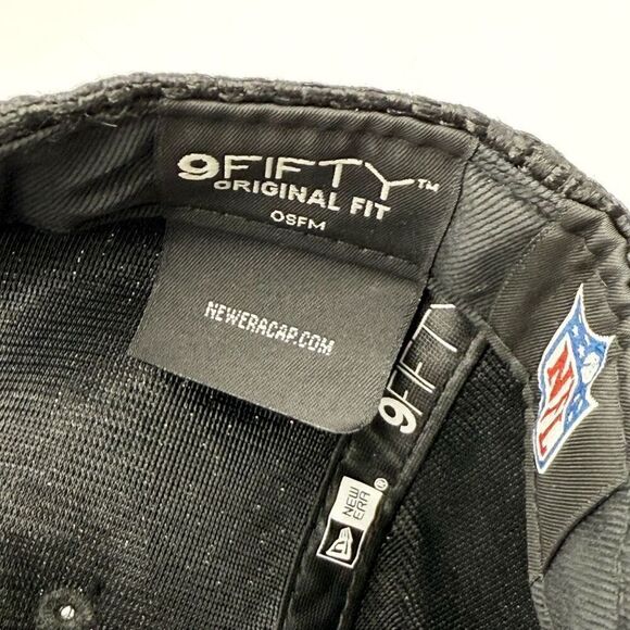 9Fifty NFL New Era Oakland Raiders Canvas Snap Back Adjustable Baseball Hat Cap - Picture 7 of 9